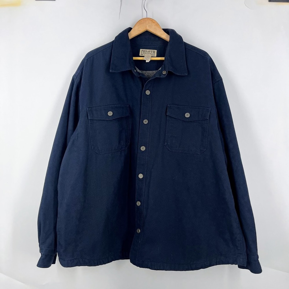 Duluth Trading Co Hanger Bender Mens 3XL Fleece Lined Cotton Canvas Shirt Jacket